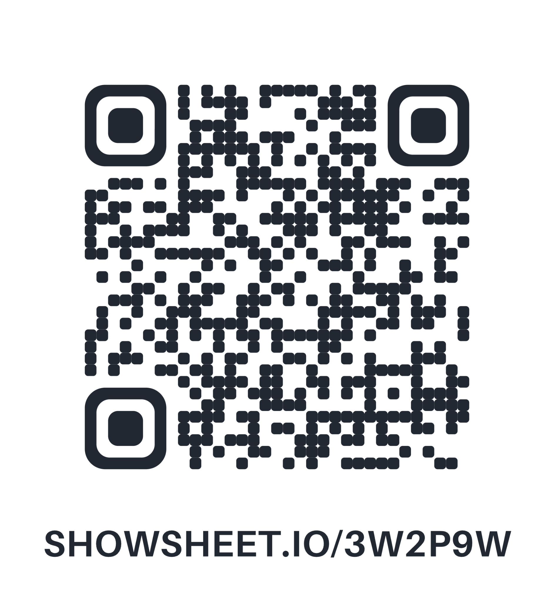 A ShowSheet sticker for showsheet.io/3W2P9W